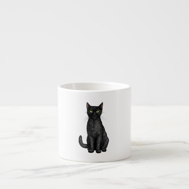 Black cat espresso cup (Front)