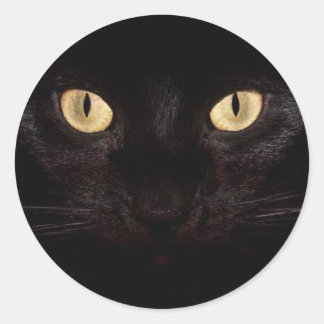 Black Cat Eyes Classic Round Sticker
