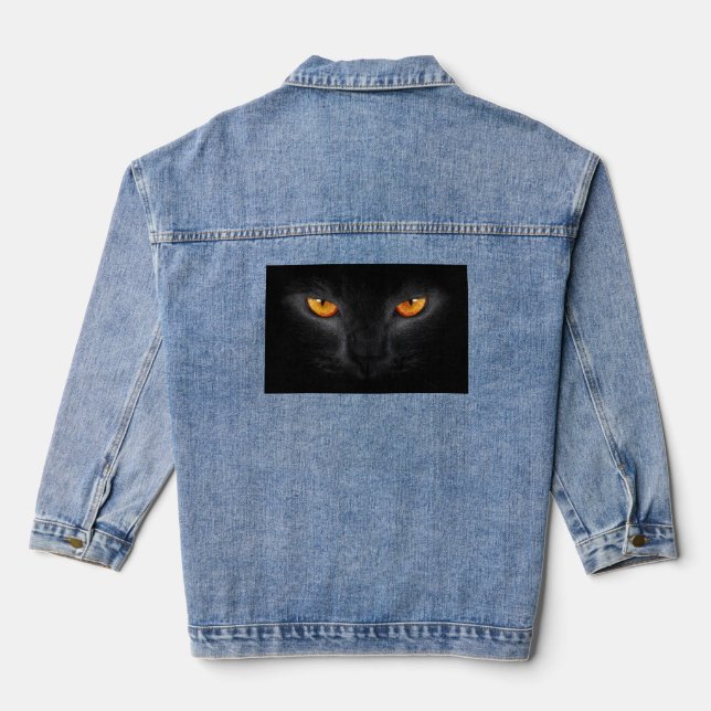 Black Cat Eyes Denim Jacket (Back)