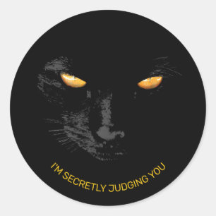 Black Cat Eyes funny customisable Classic Round Sticker