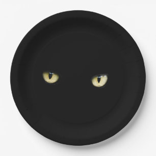 Black Cat Eyes   Halloween Paper Plate