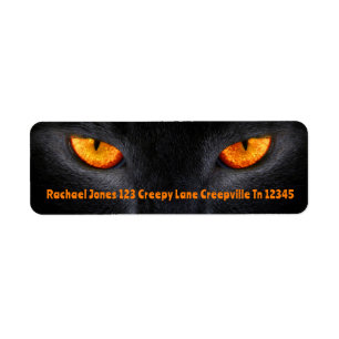 Black Cat Eyes Return Address Label