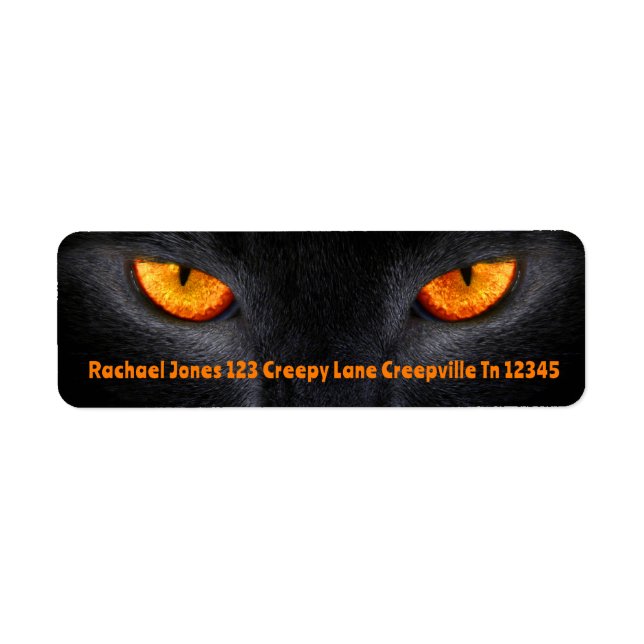 Black Cat Eyes  Return Address Label (Front)