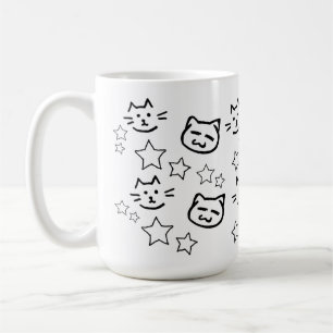 Black Cat Face Coffee Mug