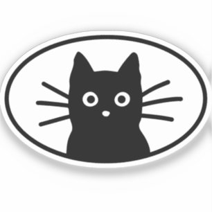 Black Cat Face Cute Minimalist   Kawaii Cat