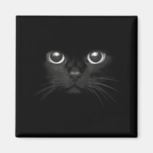 Black Cat Face Graphic Design Funny Cat Lovers Magnet