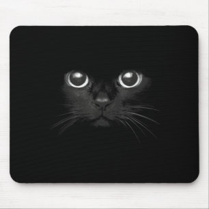 Black Cat Face Graphic Design Funny Cat Lovers Mouse Pad