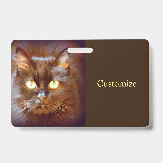Black Cat Face ID Badge (Front)