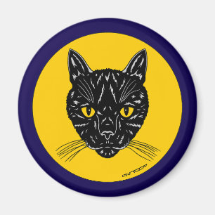 Black Cat Face Magnet