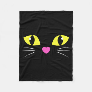 Black Cat Face Shirt _ Kids Easy Black Cat Fleece Blanket