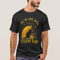 Black Cat Falling In Love With Autumn Rain