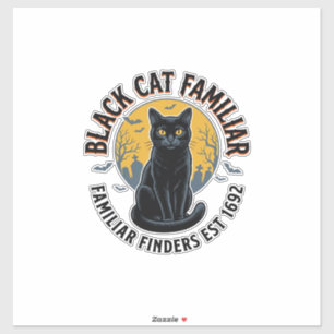 Black Cat Familiar Vintage Halloween Rescue Design