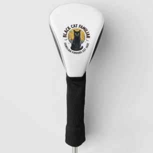 Black Cat Familiar Vintage Halloween Rescue Design Golf Head Cover