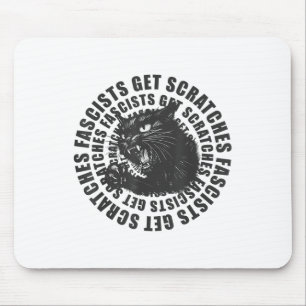 Black Cat Fascists Get Scratches Funny Cat Meme Ca Mouse Pad