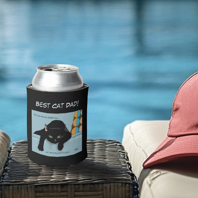 Black Cat  Father's Day Can Cooler (Creator Uploaded)