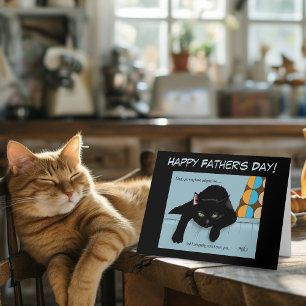 Black Cat  Father's Day Card
