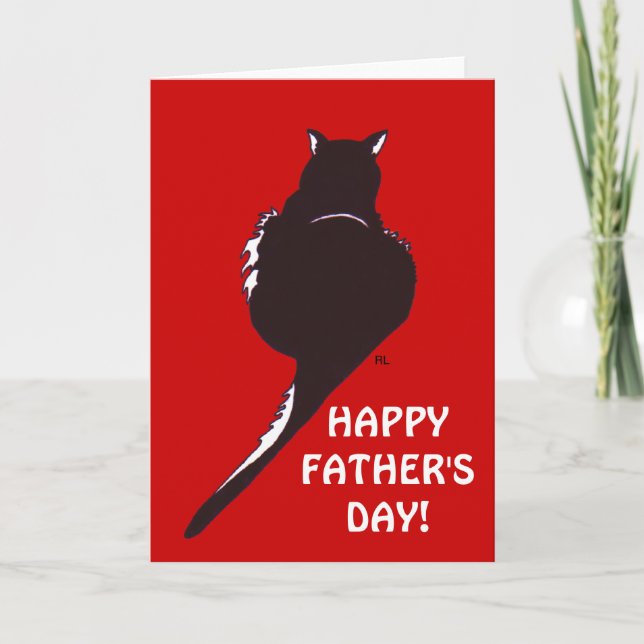 Black Cat Father's Day Card (Front)