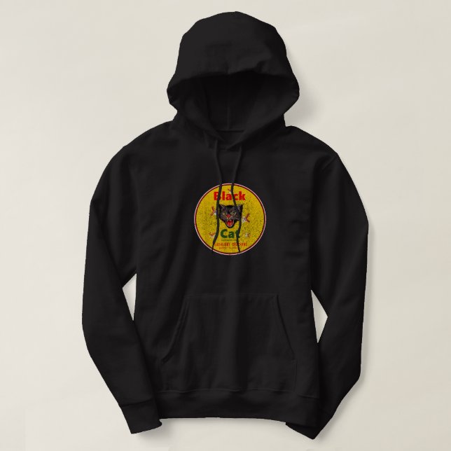 Black Cat firecrackers  Hoodie (Design Front)