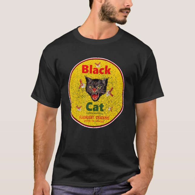 Black Cat Firecrackers T-Shirt (Front)