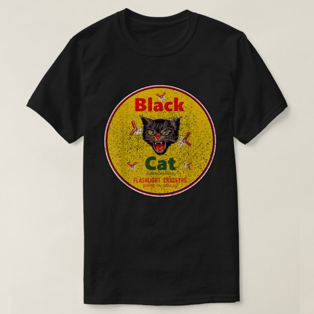 Black Cat firecrackers  T-Shirt (Design Front)