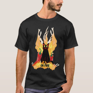 Black cat Fireworks T-Shirt