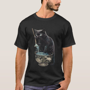 Black Cat Fishing Noodles Graphic Tees Men Women B