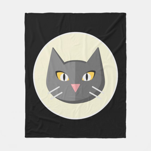 Black Cat                           Fleece Blanket (Front)