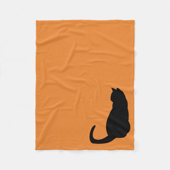 Black Cat Fleece Blanket (Front)