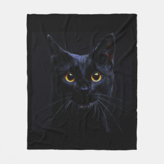 Black Cat Fleece Blanket