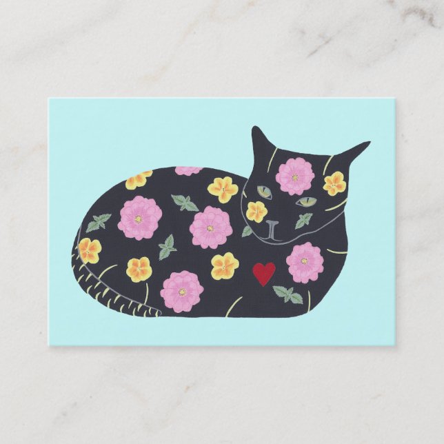 Black Cat Flowers Plants Cats Can Eat Bus. Cards (Front)