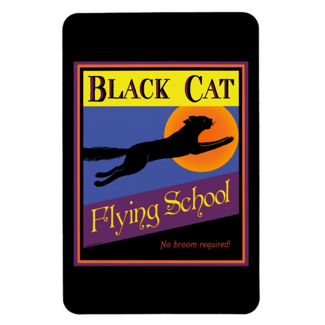 Black Cat Flying School Flexi Magnet (Vertical)