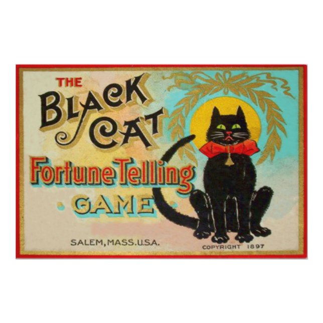 Black Cat Fortune Telling Game Photo Print (Front)