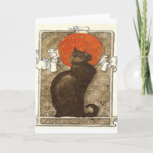 black cat French Vintage Card
