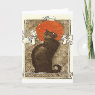 black cat French Vintage Card