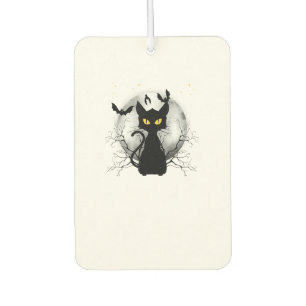 Black Cat Full Moon Bats & Starry Night Halloween Car Air Freshener