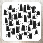 Black Cat Fun Coaster<br><div class="desc">Fun little black cats for animal lovers everywhere. Original art by Nic Squirrell.</div>