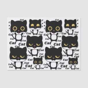 Black cat fun with big eyes  tissue paper