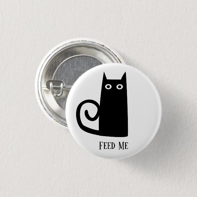 Black Cat Funny 3 Cm Round Badge (Front & Back)