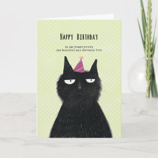 black cat funny birthday card