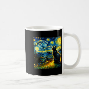 Black Cat Funny Cat Lover Mom Daddy Starry Night V Coffee Mug