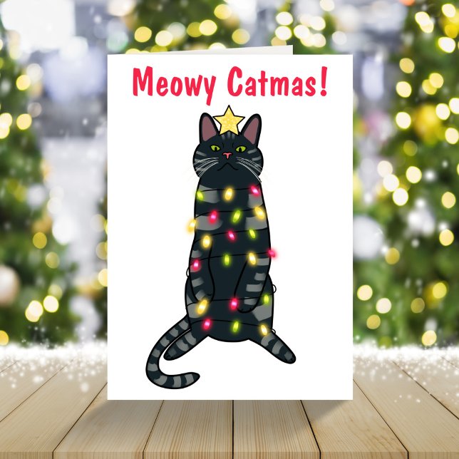 Black cat funny Christmas holiday card (Creator Uploaded)