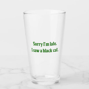 Black Cat Funny Glass