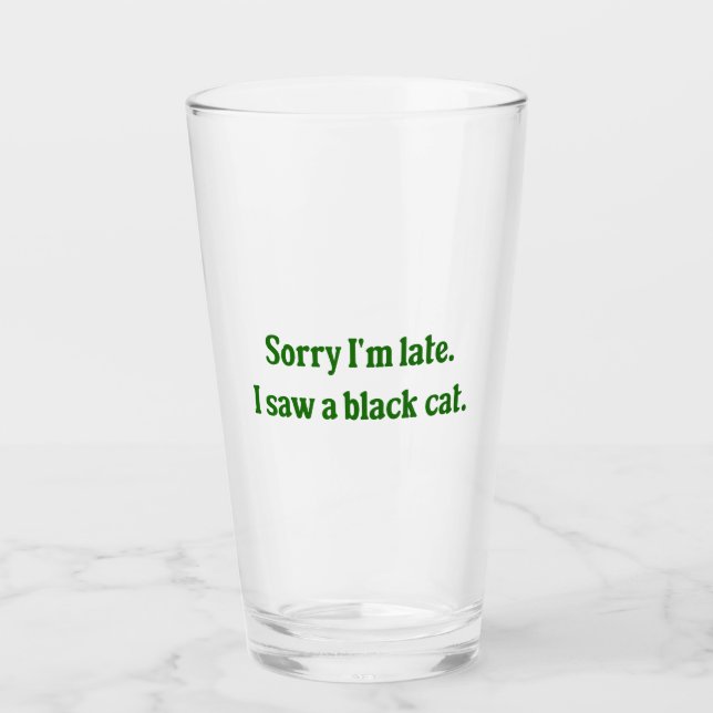 Black Cat Funny Glass (Front)