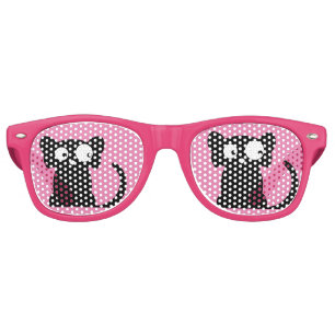 BLACK CAT FUNNY Party PINK Sunglasses