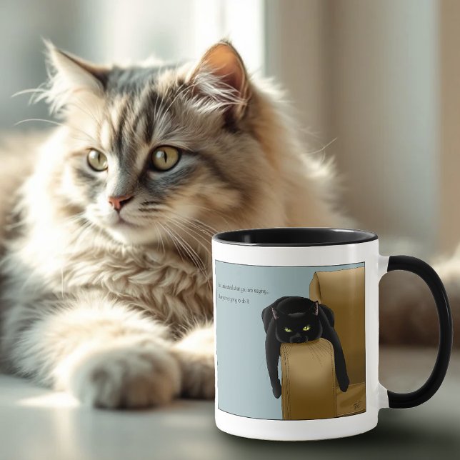 Black Cat Funny Sassy Blue Mug (Creator Uploaded)