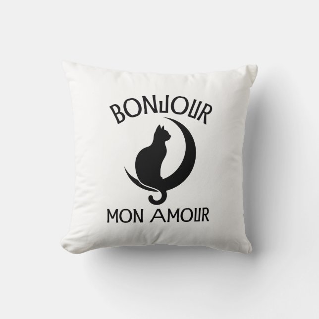 Black Cat Funny Saying Cat Quote Cushion (Front)