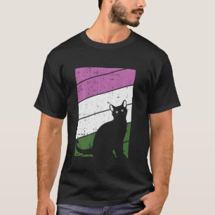 Black Cat Gender Queer Pride Kitty  Lgbt Q Proud A T-Shirt