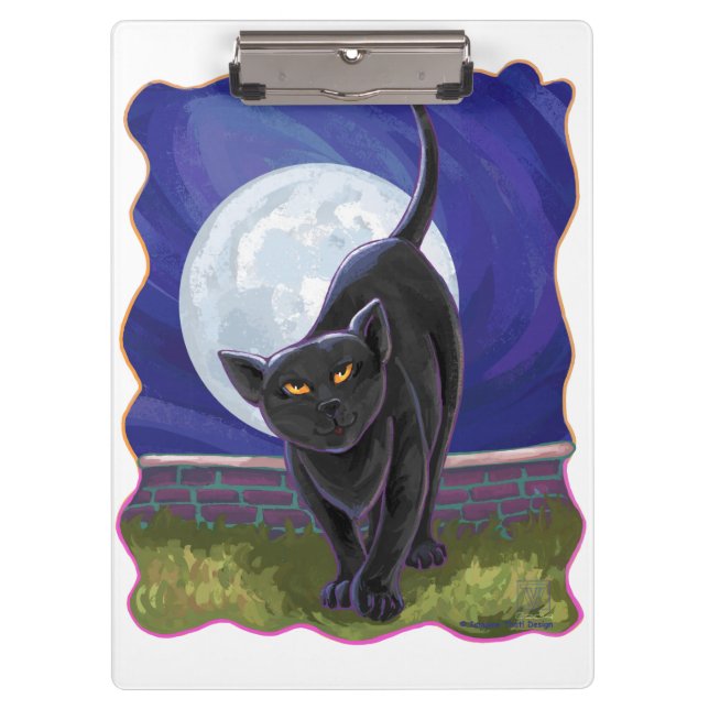 Black Cat Gifts & Accessories Clipboard (Front)
