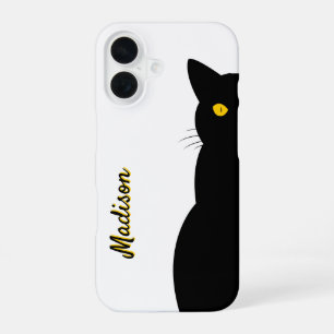 BLACK CAT Golden Eyes Customizable iPhone 16 Case