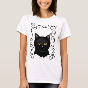 Black Cat Goth black cat lover Halloween Horror  T-Shirt